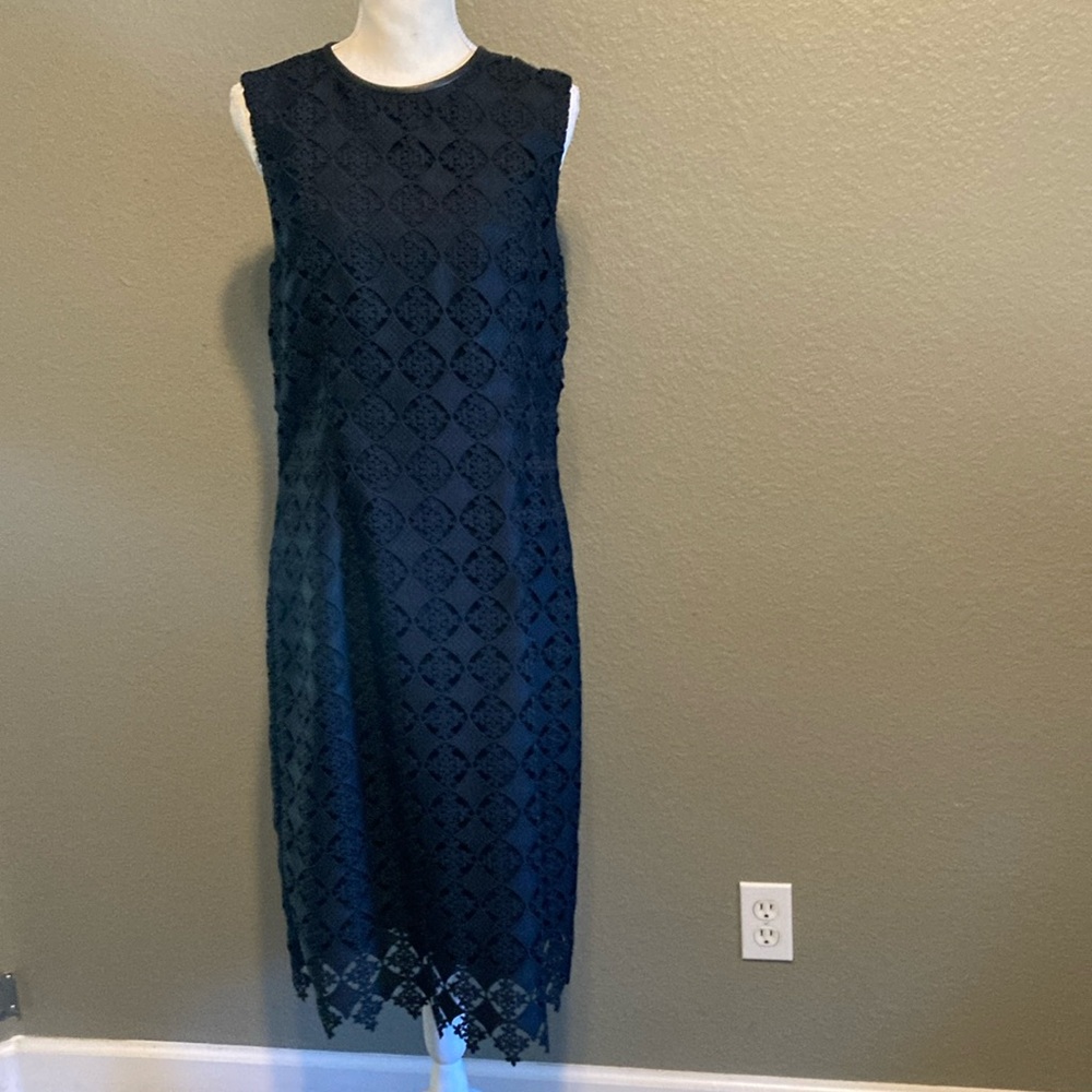 Pre owned Erdem Sleeveless Midi Dress in Black Lace Black Women sz 10 US
